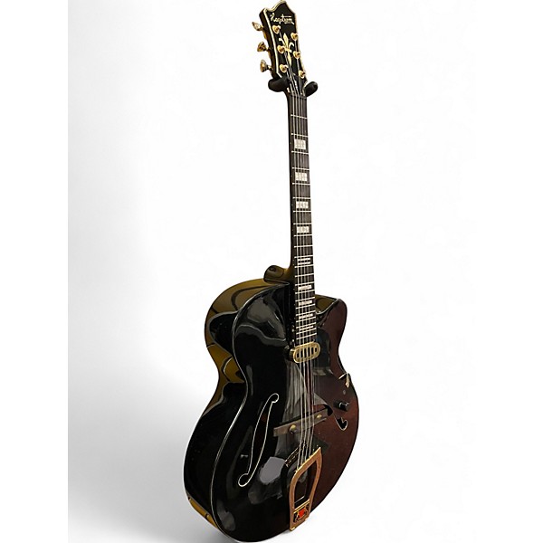 Used Hagstrom HL 550 Black and Gold Hollow Body Electric Guitar