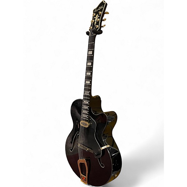 Used Hagstrom HL 550 Black and Gold Hollow Body Electric Guitar