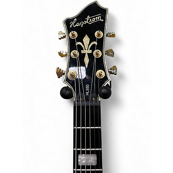 Used Hagstrom HL 550 Black and Gold Hollow Body Electric Guitar
