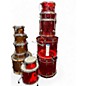 Used Pearl 7 Piece CRYSTAL BEAT 7-PIECE Red Drum Kit thumbnail