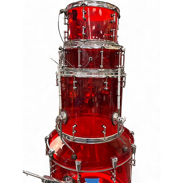 Used Pearl 7 Piece CRYSTAL BEAT 7-PIECE Red Drum Kit