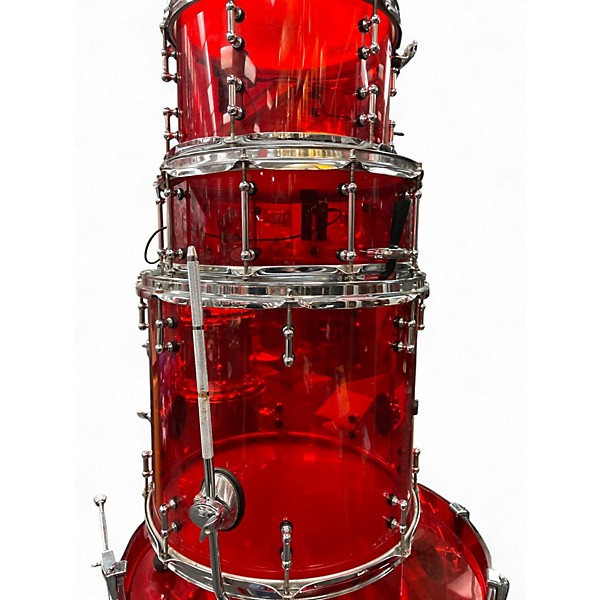 Used Pearl 7 Piece CRYSTAL BEAT 7-PIECE Red Drum Kit