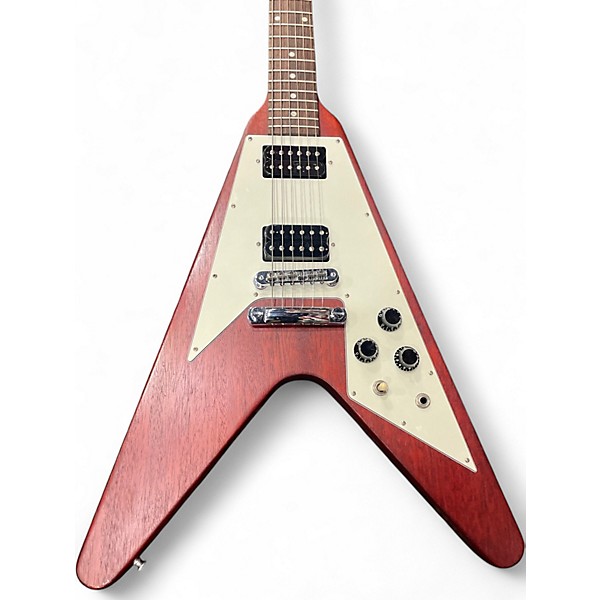 Used Gibson Flying V faded Wine Red Solid Body Electric Guitar