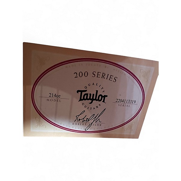 Used Taylor 214CE Left Handed Natural Acoustic Electric Guitar