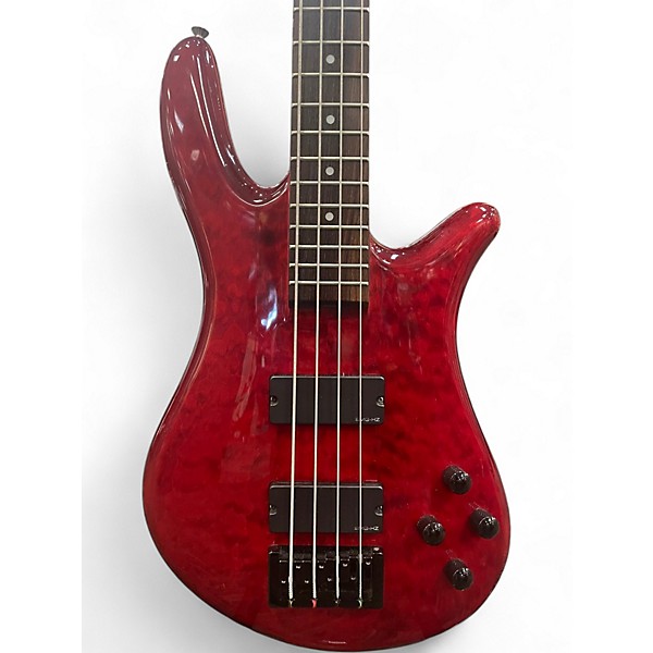 Used 2000 Spector NS2000/4 Trans Red Electric Bass Guitar