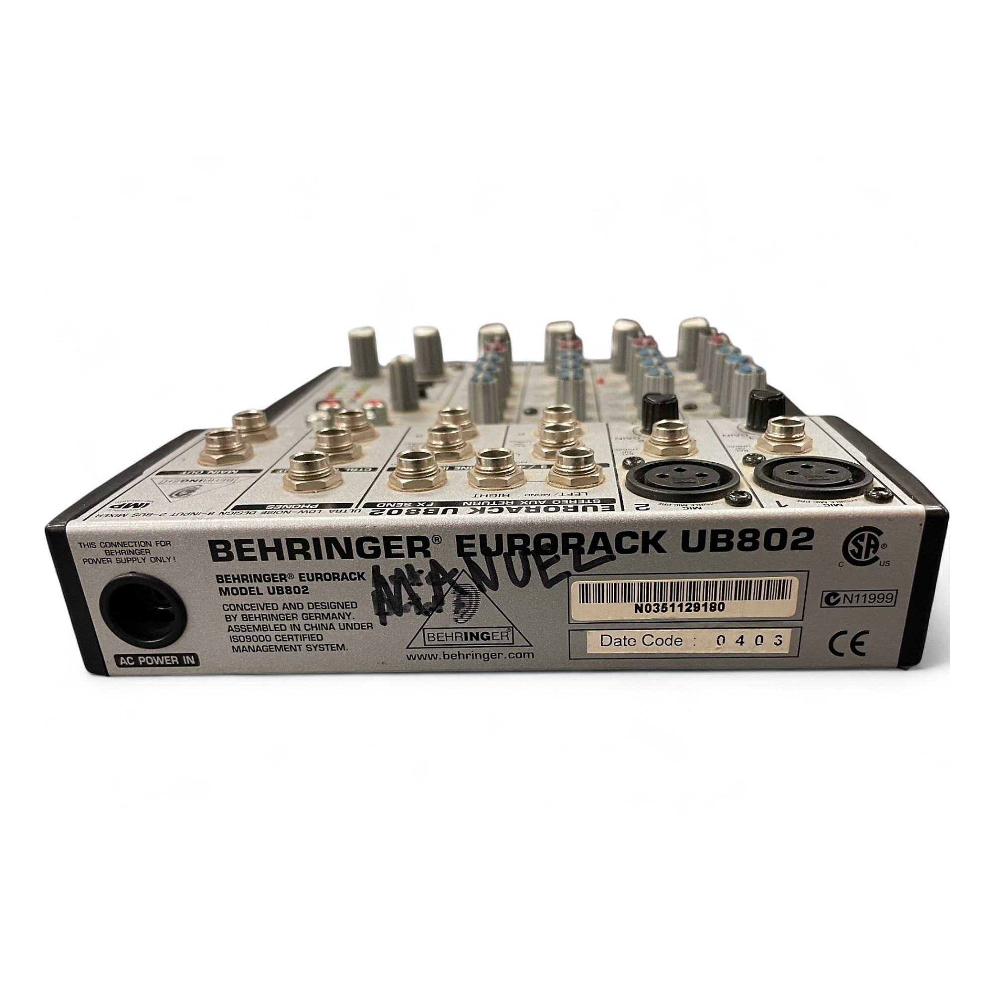 小型ミキサー BEHRINGER EURORACK UB802 Behringer Eurorack UB802 Ultra-Low Noise 8 Input 2 BUS Mixer