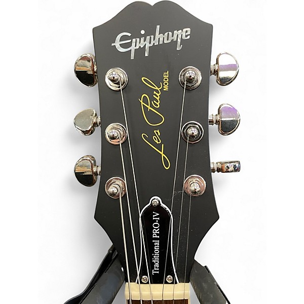 Used Epiphone Les Paul Traditional Pro IV Worn Metallic Gold Solid Body Electric Guitar