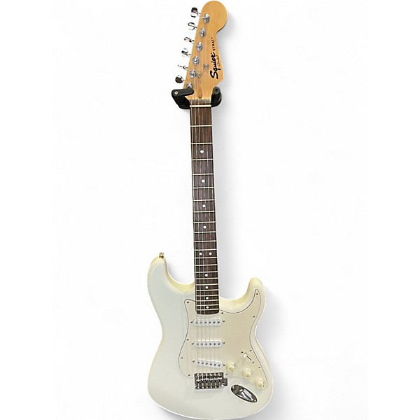 Used Squier STRAT WHITE Solid Body Electric Guitar WHITE