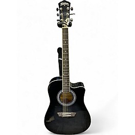 Used Washburn WA90CE Trans Black Acoustic Electric Guitar