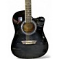 Used Washburn WA90CE Trans Black Acoustic Electric Guitar