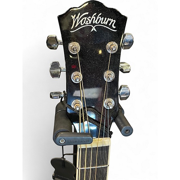Used Washburn WA90CE Trans Black Acoustic Electric Guitar