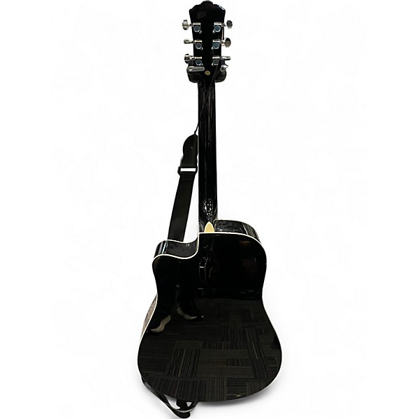 Used Washburn WA90CE Trans Black Acoustic Electric Guitar