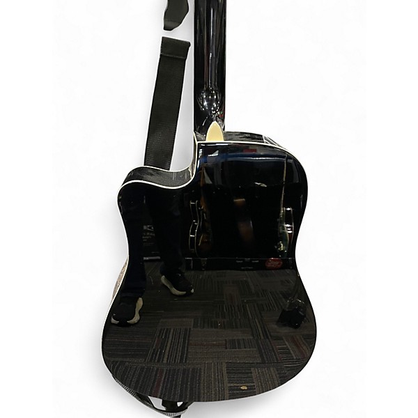 Used Washburn WA90CE Trans Black Acoustic Electric Guitar