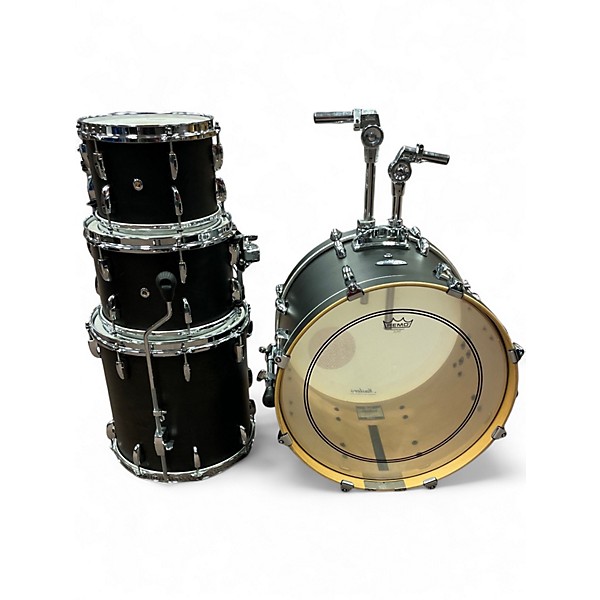 Used Pearl 4 Piece Master Maple Matte Black Mist Drum Kit