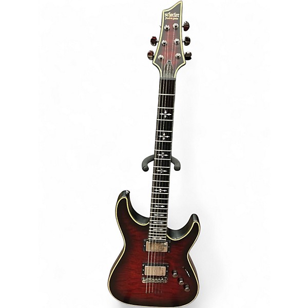 Used Schecter Guitar Research Hellraiser C1 Extreme Trans Red Solid Body Electric Guitar