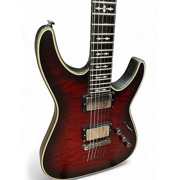 Used Schecter Guitar Research Hellraiser C1 Extreme Trans Red Solid Body Electric Guitar