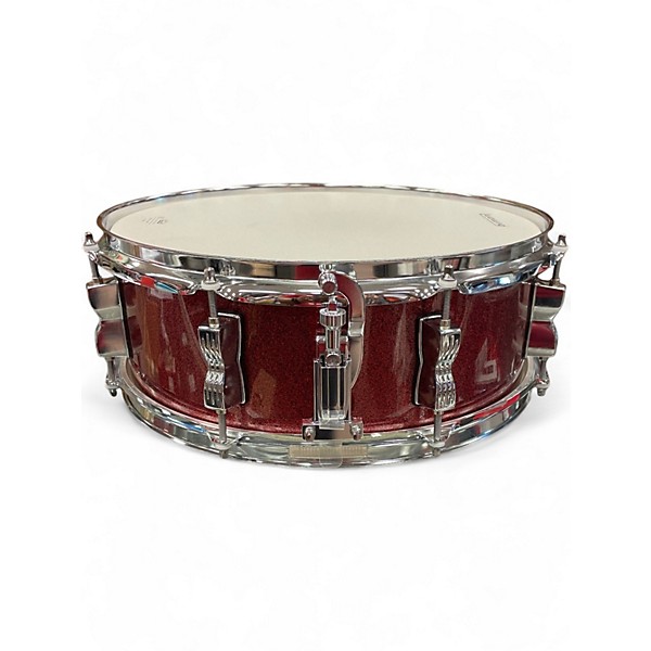 Used Ludwig 14X5.5 Breakbeats By Questlove Snare Red Sparkle Drum