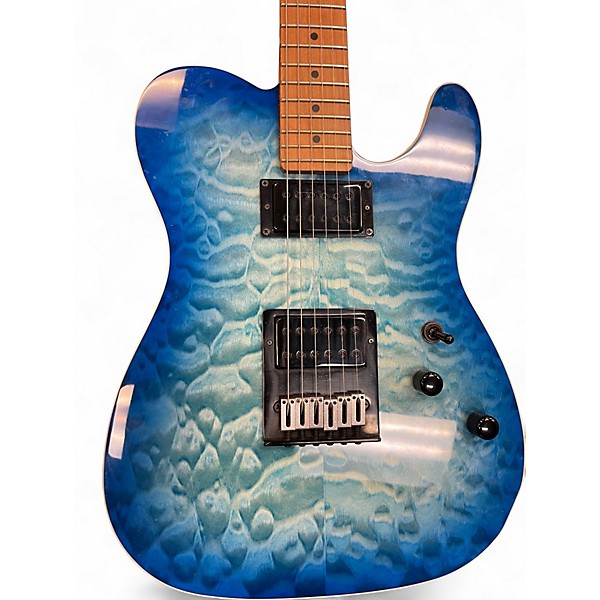 Used Schecter Guitar Research PT PRO TRANS BLUE BURST Solid Body Electric Guitar