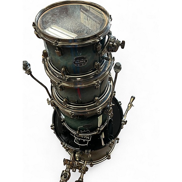 Used Mapex 4 Piece SATURN V  DEEP WATER BURL Drum Kit