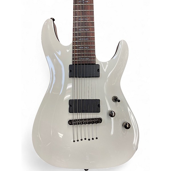 Used Schecter Guitar Research Demon 7 String Alpine White Solid Body Electric Guitar