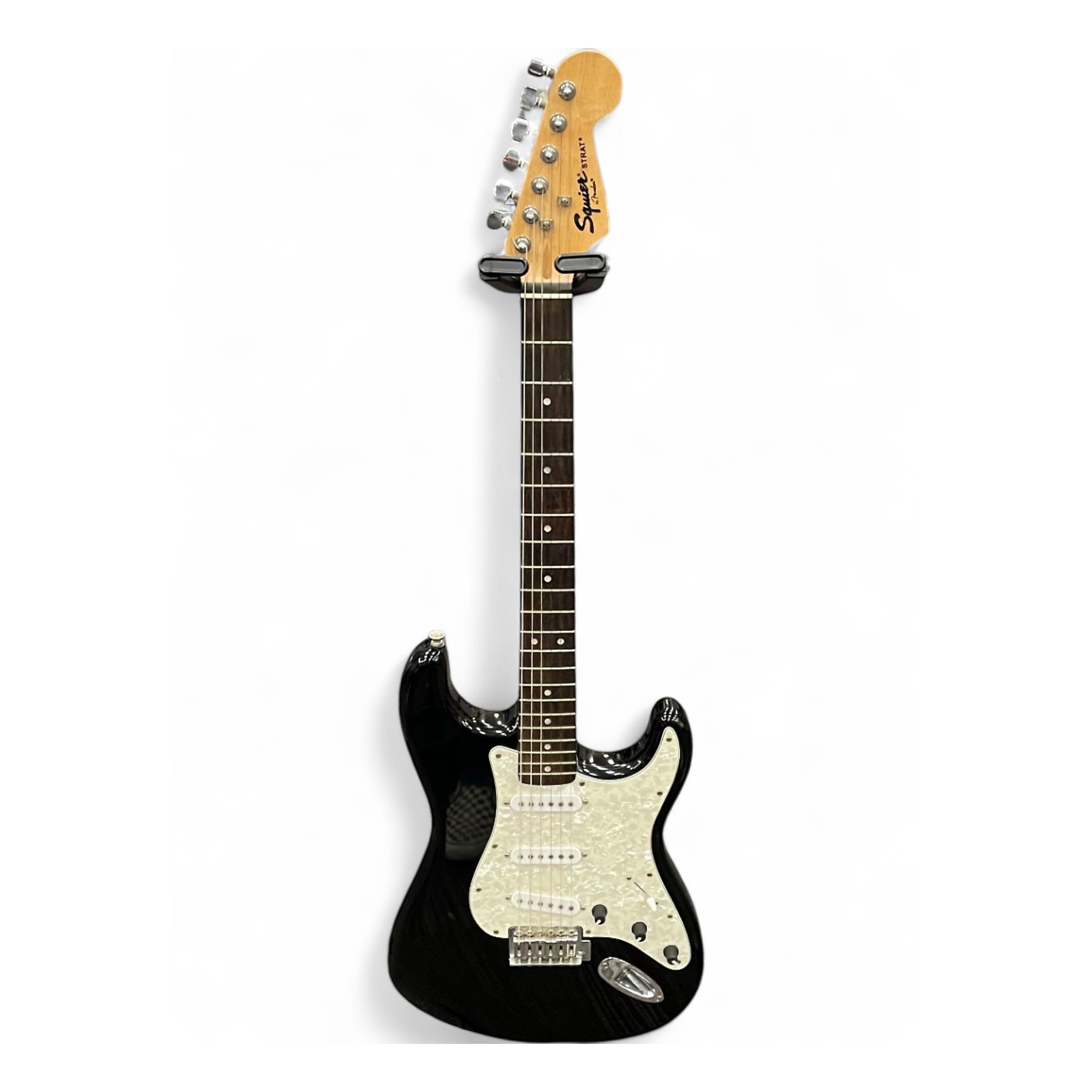 Used Squier strat Black Solid Body Electric Guitar Black