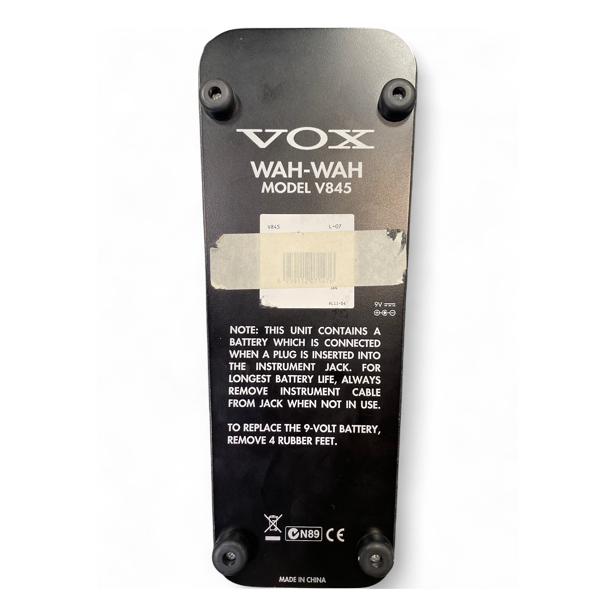 ギター V845 Classic Wah Wah Pedal Vox V845 Classic Wah Pedal – Mainstagemusic