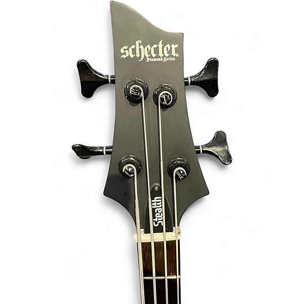 Used Schecter Guitar Research STILETTO STEALTH Black Electric Bass Guitar