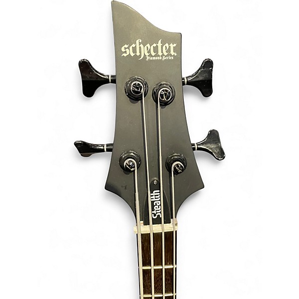Used Schecter Guitar Research STILETTO STEALTH Black Electric Bass Guitar