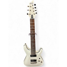 Used Schecter Guitar Research Demon 7 String White Solid Body Electric Guitar