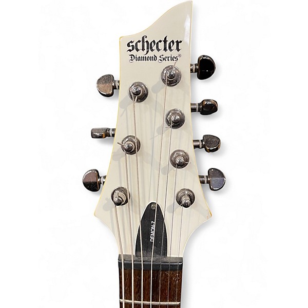 Used Schecter Guitar Research Demon 7 String White Solid Body Electric Guitar