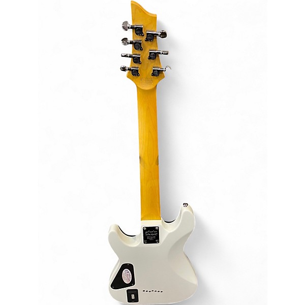Used Schecter Guitar Research Demon 7 String White Solid Body Electric Guitar