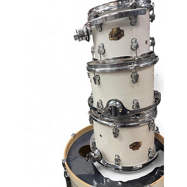 Used Ludwig 5 Piece element white Drum Kit