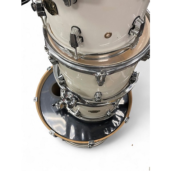 Used Ludwig 5 Piece element white Drum Kit