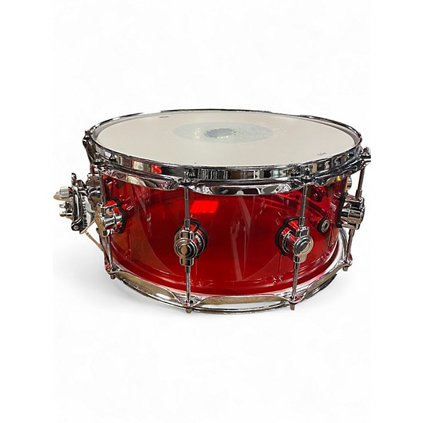 Used DW 14X6.5 Design Series Acrylic Snare Ruby Glass Drum