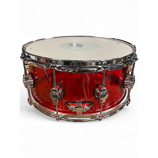 Used DW 14X6.5 Design Series Acrylic Snare Ruby Glass Drum
