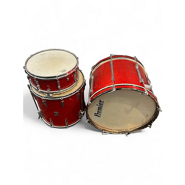 Used Premier 3 Piece Premier Drum Kit red Drum Kit