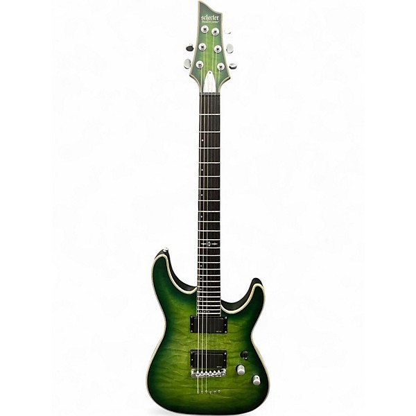 Used Schecter Guitar Research C1 Platinum Emerald Green Solid Body Electric Guitar