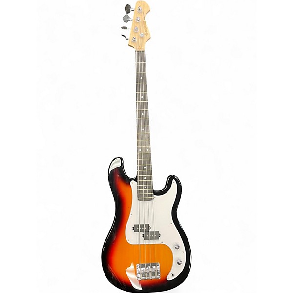 Used Donner P Style 3 Tone Sunburst Electric Bass Guitar