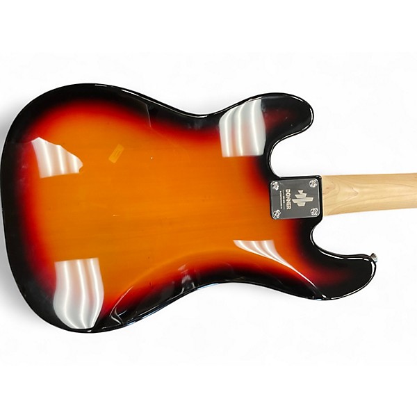 Used Donner P Style 3 Tone Sunburst Electric Bass Guitar
