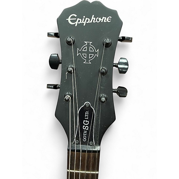 Used Epiphone Gothic Les Paul Studio Black Solid Body Electric Guitar
