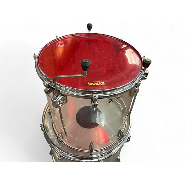 Used Zickos 3 Piece MODEL 400 ACRYLIC CLEAR Drum Kit