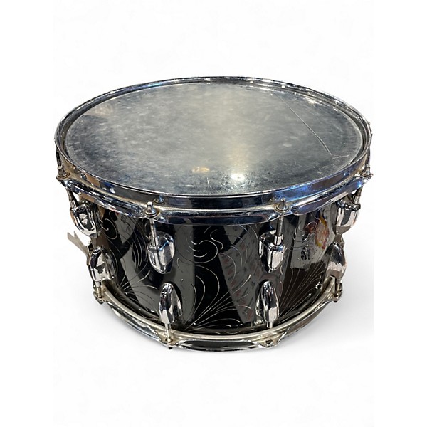 Used Herch 14in Limited Edition Engraved Steel Custom Black Drum