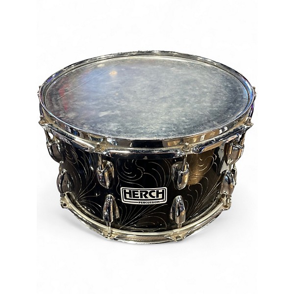 Used Herch 14in Limited Edition Engraved Steel Custom Black Drum