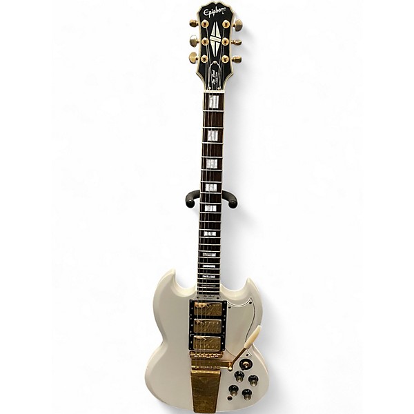 Used Epiphone INSPIRED BY GIBSON CUSTOM 1963 LES PAUL SG Classic White Solid Body Electric Guitar