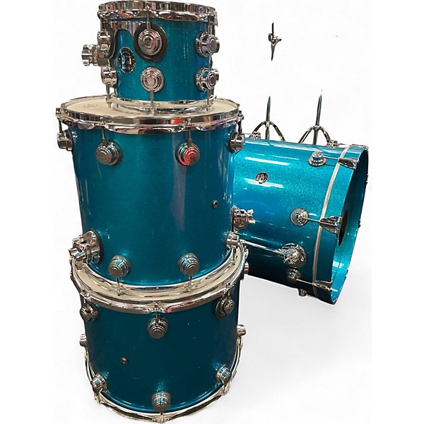 Used DW 4 Piece Collector's Series Blue Sparkle Drum Kit