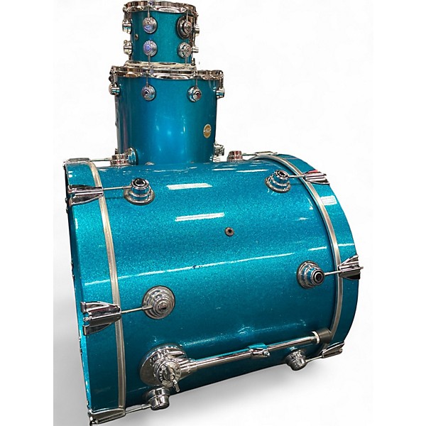 Used DW 4 Piece Collector's Series Blue Sparkle Drum Kit