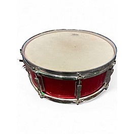 Used Ludwig 5X14 1963 Jazz Festival Snare Red Sparkle Drum