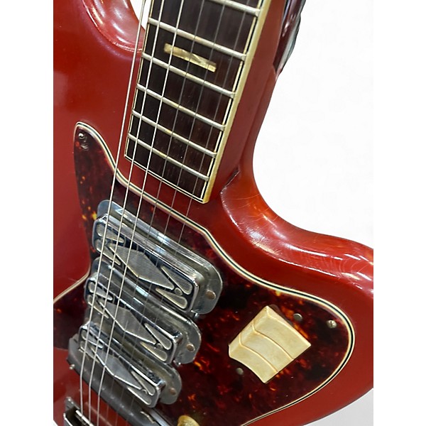 Vintage 1967 Silvertone 1488 Red Solid Body Electric Guitar
