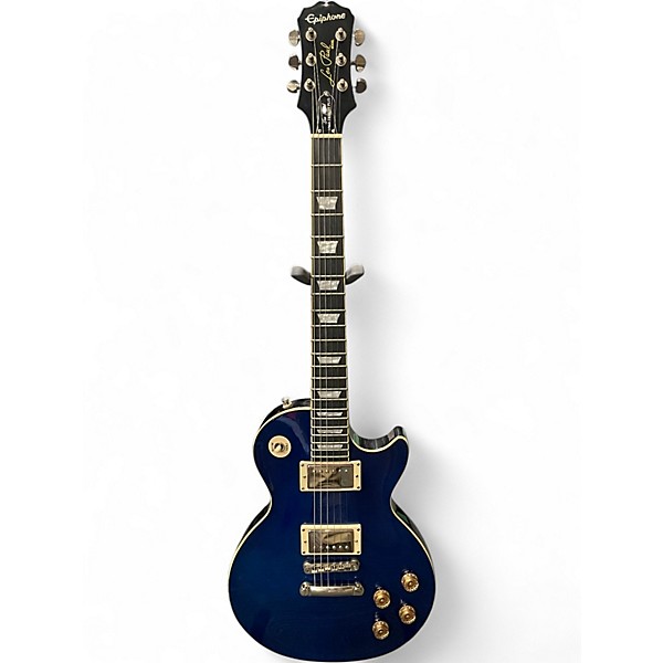 Used Epiphone 1960 Tribute Plus Les Paul Trans Blue Solid Body Electric Guitar