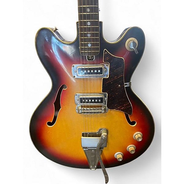 Vintage 1960s Silvertone EP-11T Sunburst Hollow Body Electric Guitar